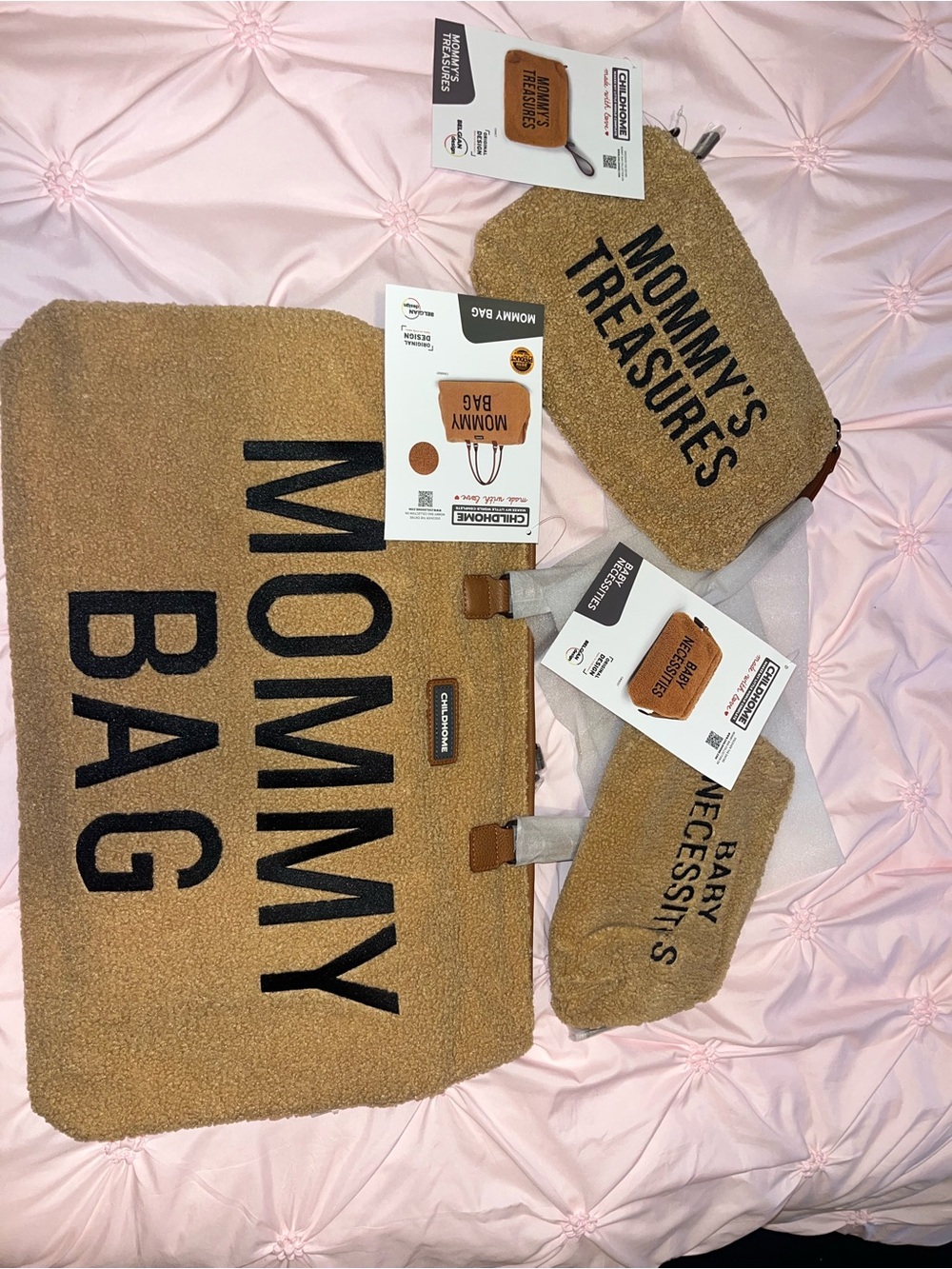 Mommy Bag Set with Matching Pouches - Brown Mommy Essentials Set